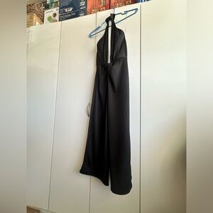 NWT Womens Small Charlotte Russe Black Halter Neck Jumpsuit